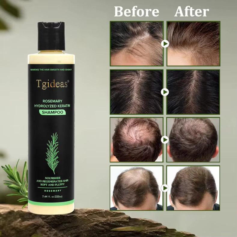 Tgideas Bio-Rosmarin Shampoo, 220 ml, mit Keratin, Unisex - Bild 3