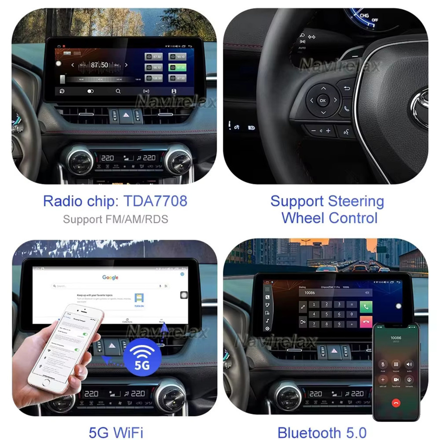 TIEYEZ Android 16 Autoradio für Ford Focus 3 Mk 3 2011 - 2019 mit 12,3 Zoll Display, 8+256GB, 4G, WIFI, GPS und Carplay in Schwarz - Bild 1