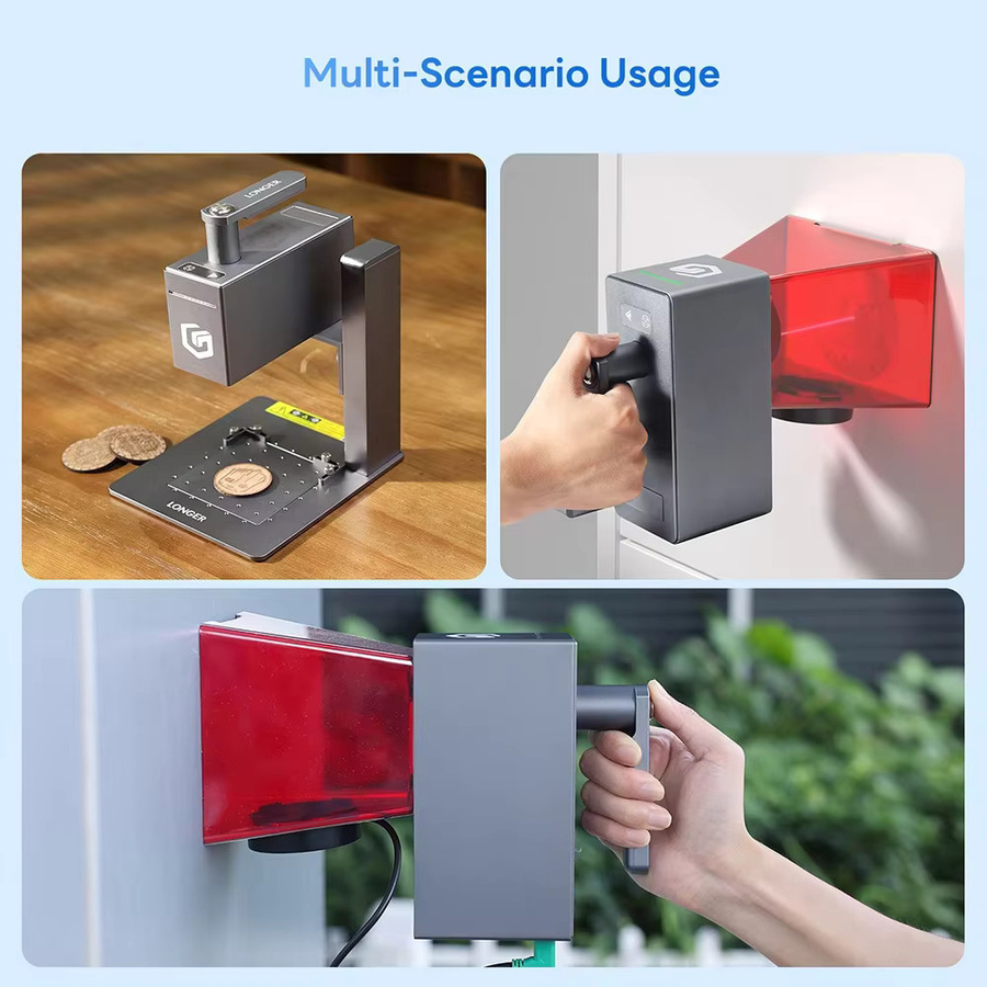 LONGER Nano 6W Tragbare Mini Lasergravurmaschine mit Dual-Beam Dual-Light-Diodenlaser und FAC-Strahlkompressionstechnologie, Handgehaltener Hochgeschwindigkeits-Galvo-Gravierer mit bis zu 5000mm/s - Bild 4