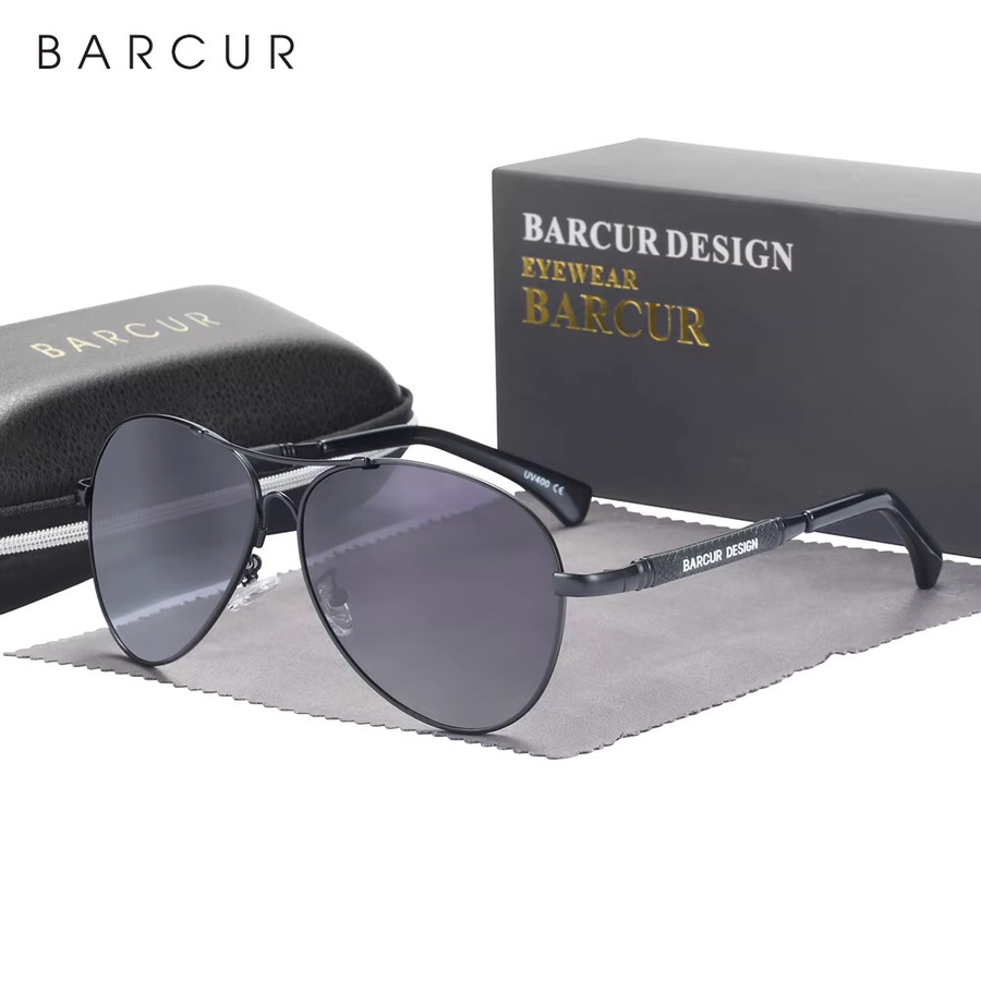 BARCUR Sonnenbrille, oval, Vollrand, Edelstahl - Bild 1