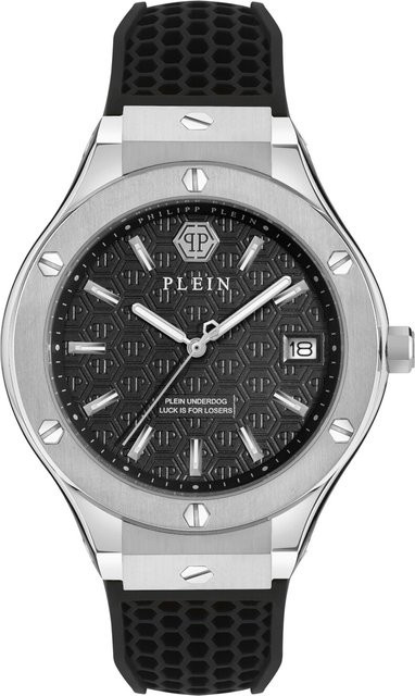 Philipp Plein Herrenuhr, Quarz, Edelstahl, 44 mm, Schwarz, Silikon - Bild 1
