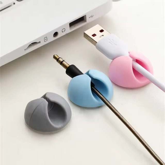 Runder Kabelclip-Organizer aus Kunststoff für Ladegeräte und Kabel zur Schreibtisch-Kabelmanagement-Organisation - Bild 1