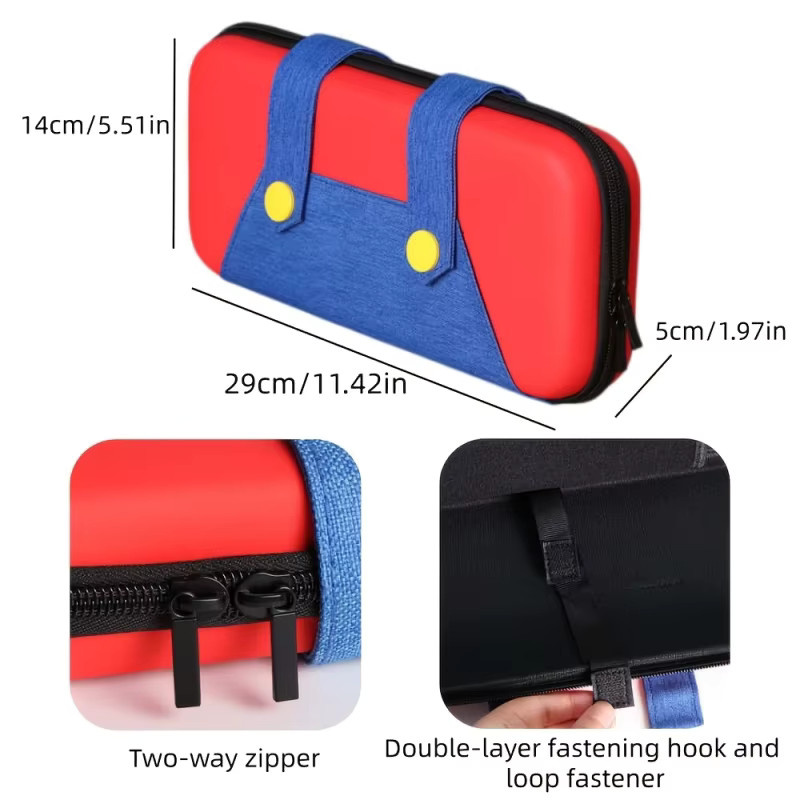Aufbewahrungstasche im Cartoon-Anime-Stil für Nintendo Switch 2 mit großer Kapazität und Kartenfächern, Rot - Bild 4