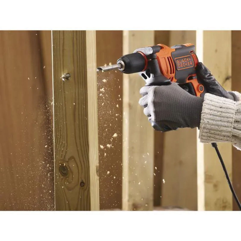Black+Decker Schlagbohrmaschine BE710-QS in Orange und Schwarz - Bild 3