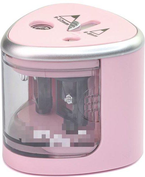 Elektrischer Hand-Bleistiftspitzer von Love Home Garden aus Kunststoff in Rosa für Schule und Büro - Bild 1