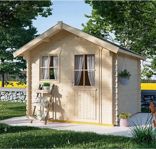 Skan Holz Gartenhaus Porto 2 in Natur, B/T/H: 250 x 250 x 250 cm - Bild 1