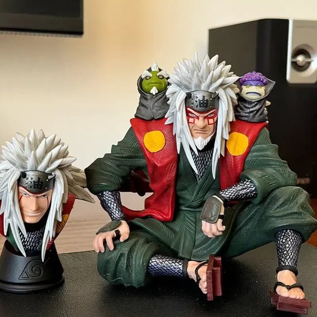 Bandai Anime Jiraiya Doppelköpfige Statue Actionfigur in Multicolor, Höhe: 13,5 cm - Bild 1