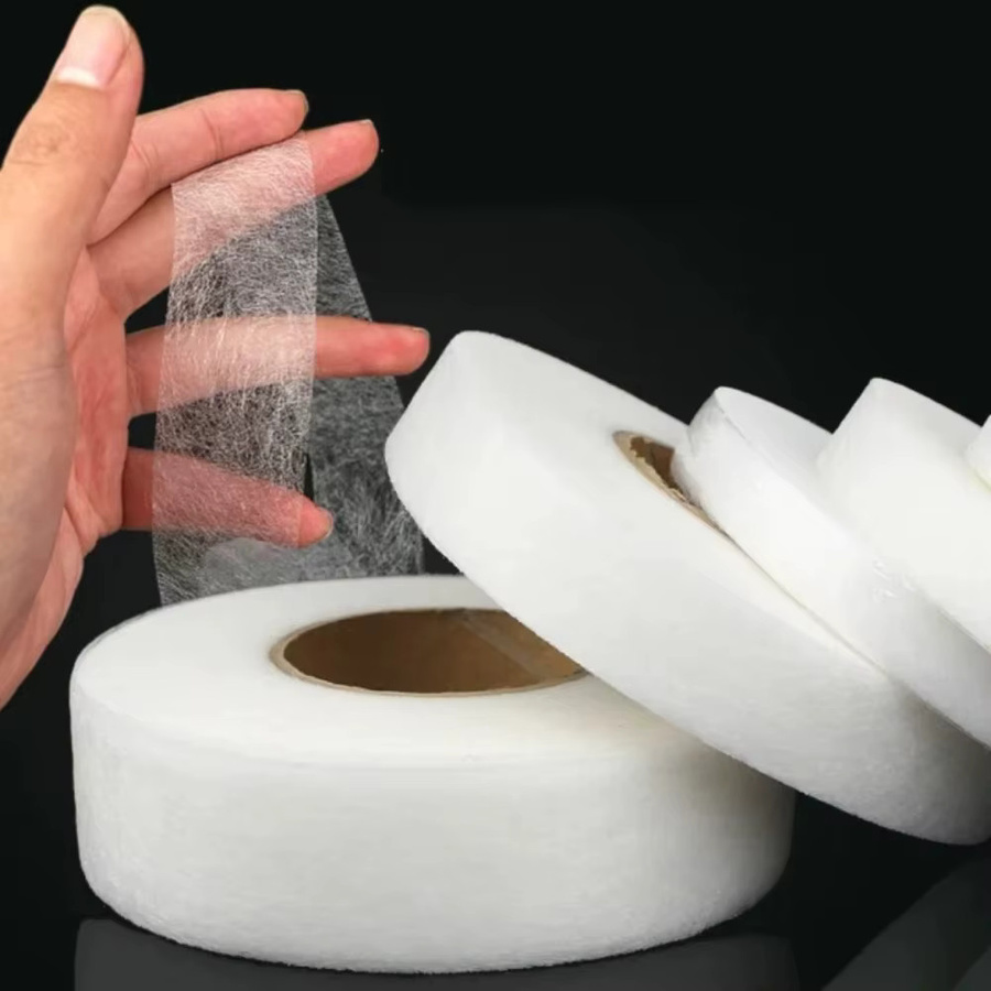 Doppelseitiges Vlies-Einlage-Klebeband zum Aufbügeln in Weiß, 50 m DIY-Nähwerkzeug zum Verkürzen von Kleidung und Hosen säumen - Bild 4