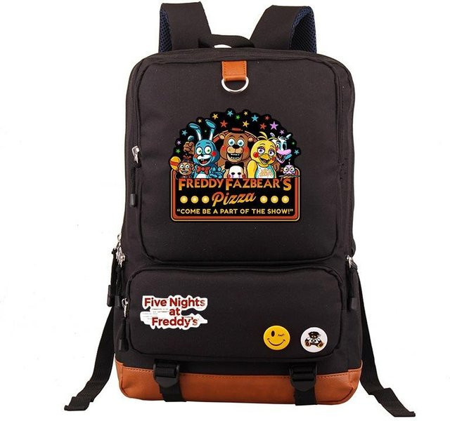 3-teiliges Schulrucksack-Set in Schwarz aus Oxford-Stoff mit großem Fassungsvermögen inklusive Federmäppchen und Schultergurt - Bild 1