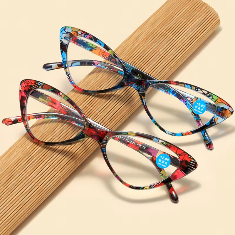 MDOD Lesebrille Cat-Eye, Kunststoff, blau, multicolor, Damen - Bild 2