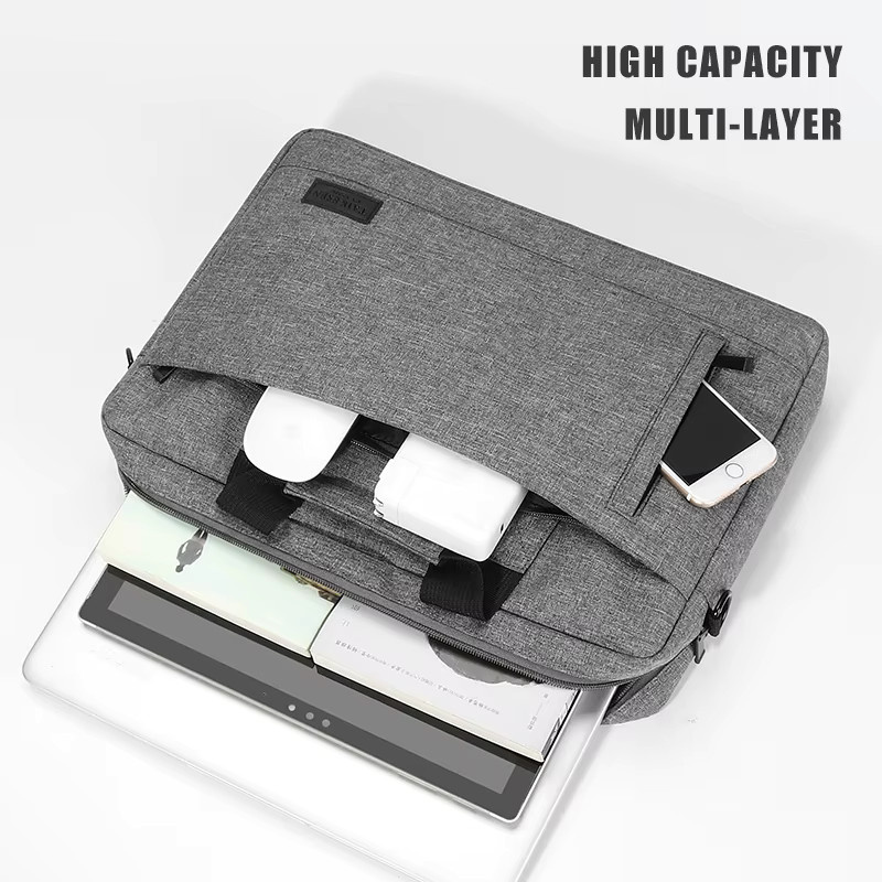 TAIKESEN Laptoptasche als Hülle und Schultertasche für Macbook Air Pro und Notebooks in Grau - Bild 3