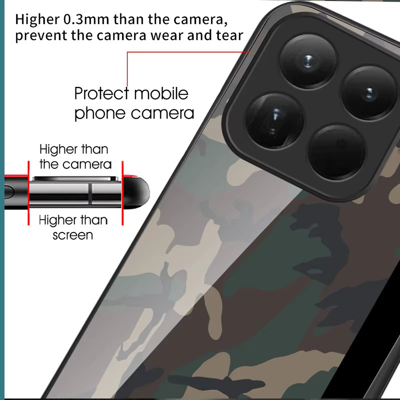 Fundas Hartglas-Schutzhülle mit Tarnmuster für Xiaomi 17T Pro und Mi 17 5G in Multicolour - Bild 5