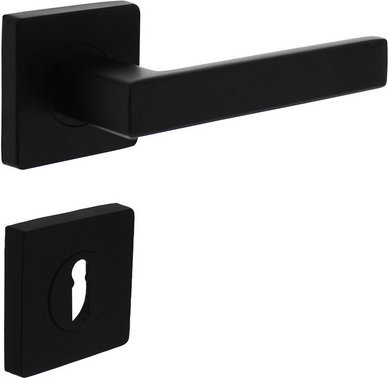 Intersteel Türdrücker Hera in Schwarz Matt aus Zamak mit BB-Rosetten, B/H: 55 x 55 mm, Tiefe: 10 mm - Bild 1