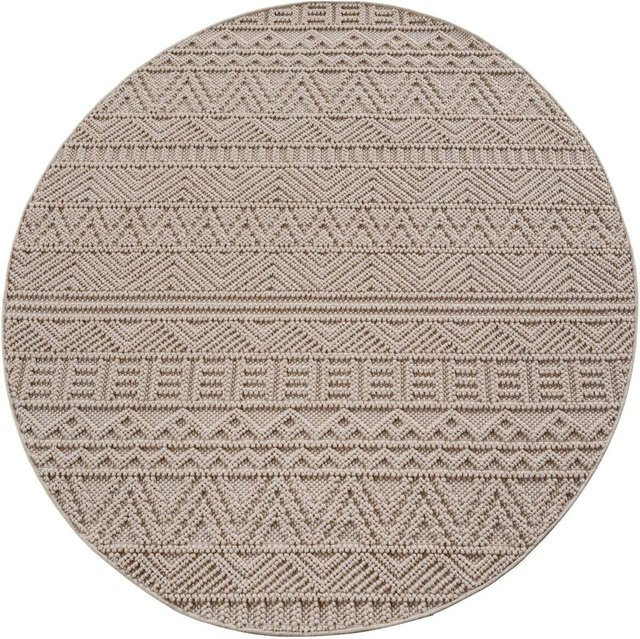 Ayyildiz Kurzflorteppich Helix rund beige Durchmesser: 160 cm - Bild 1