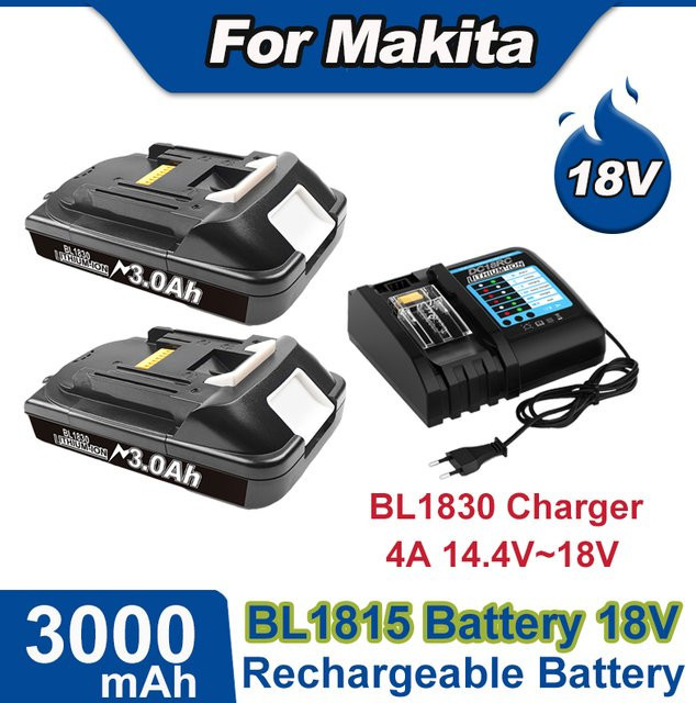 Powtree Ersatzakku für Makita 18V 3,0Ah mit DC18RC 4A Ladegerät - Bild 1