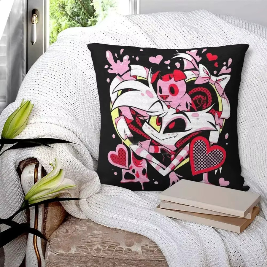 Hazbin Hotel Anti Corruption Foundation Anime Kissenbezug, Schwarz, 45 x 45 cm - Bild 2