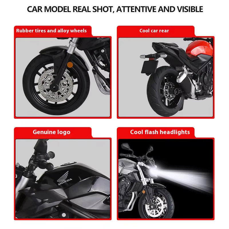 CCA CB400F Motorradmodell, 1:12, Metall, Rot - Bild 3