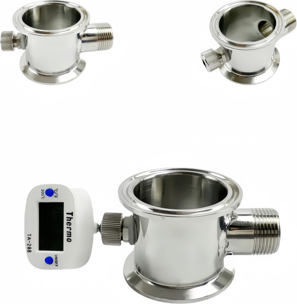 YOHOYAMA Tri-Clamp-Gleichrichtungsmodul OD64 mit Schutzrohrnippel und 3/4 Zoll Außengewinde, Refluxsäule zur Destillation, Farbe: Silber, Länge: 50 mm - Bild 1