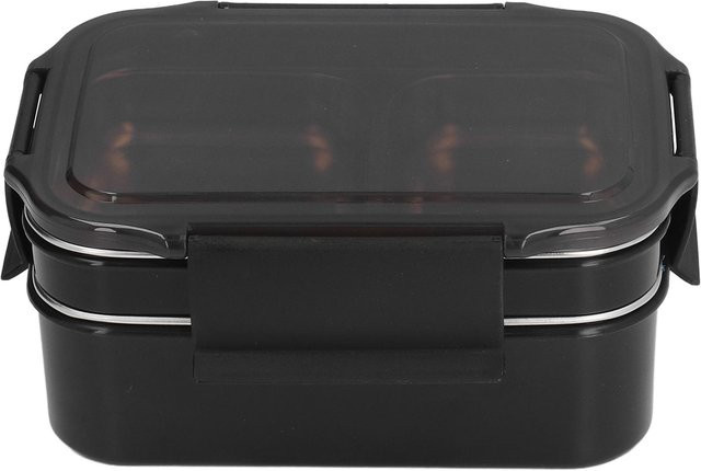 Elektrische Lunchbox von CosyHome aus Edelstahl 304, doppelwandig isoliert und auslaufsicher mit Fächern, Schwarz - Bild 1