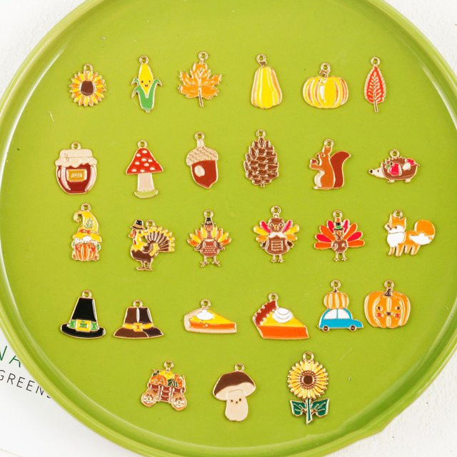 Aogue Anhänger, Emaille, Bunt, Halloween, Thanksgiving, Unisex - Bild 1