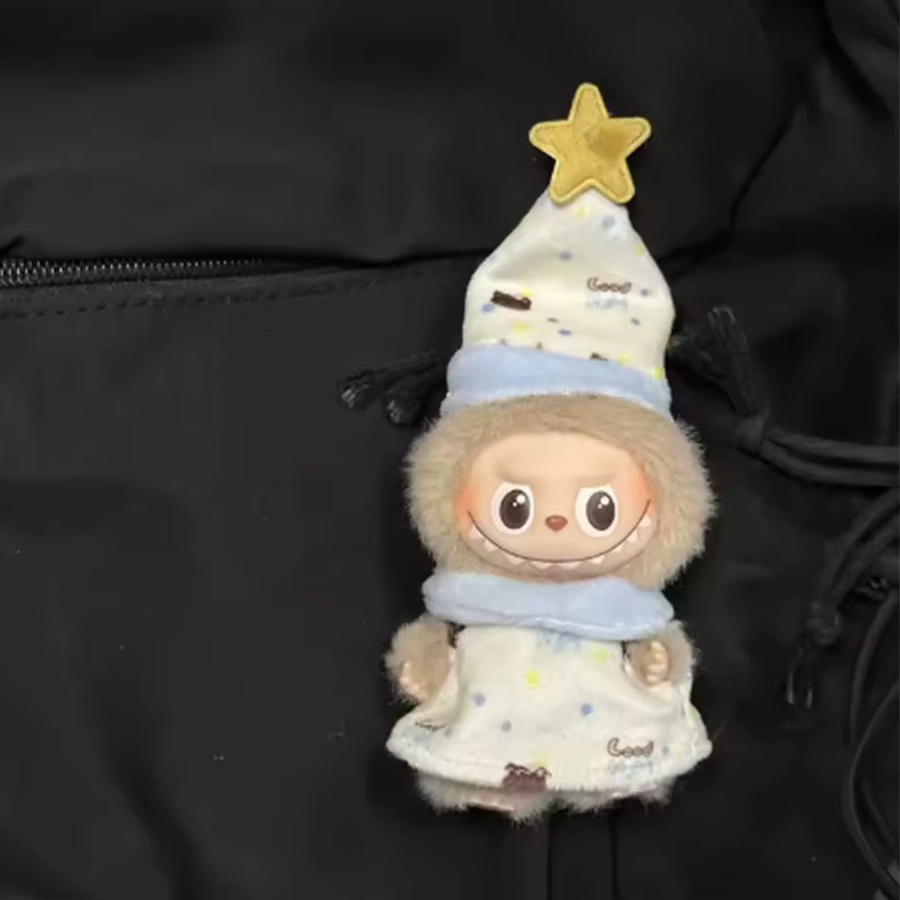 Labubu Mini Pyjamas Kleidung Cartoon Overalls mit Hut, Zubehör, Bunt / Mehrfarbig - Bild 4