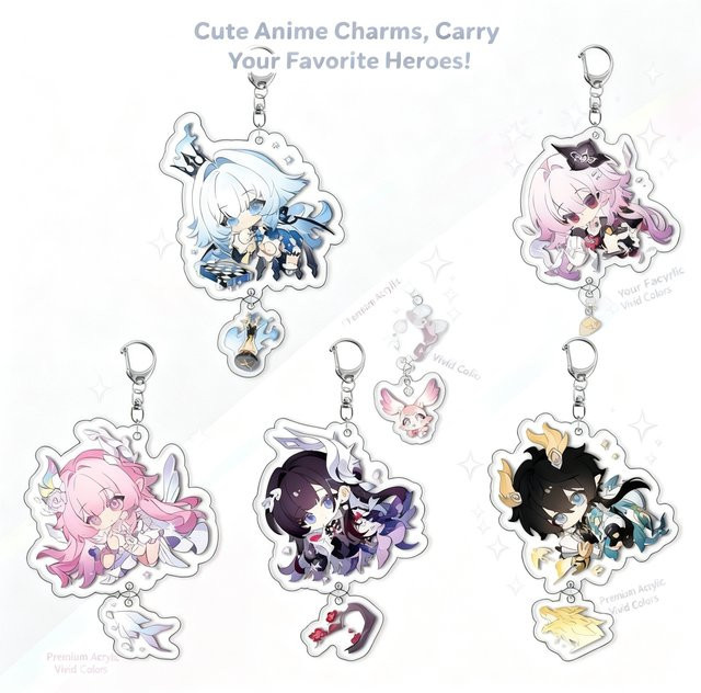 Bandai Guardian Sweetheart Anime Acryl-Schlüsselanhänger Himeno Amu Tsukiyomi Ikuto, Kunststoff - Bild 1
