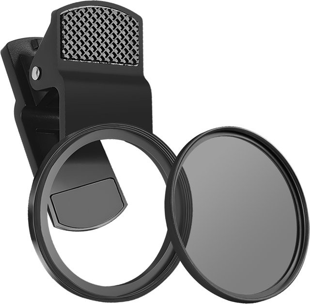 Smart iPhone Handy-Objektivfilter Set mit CPL GND ND8 Halterung für Makro Weitwinkel und Nahaufnahmen in Weiß und Schwarz, Durchmesser: 37 mm - Bild 1