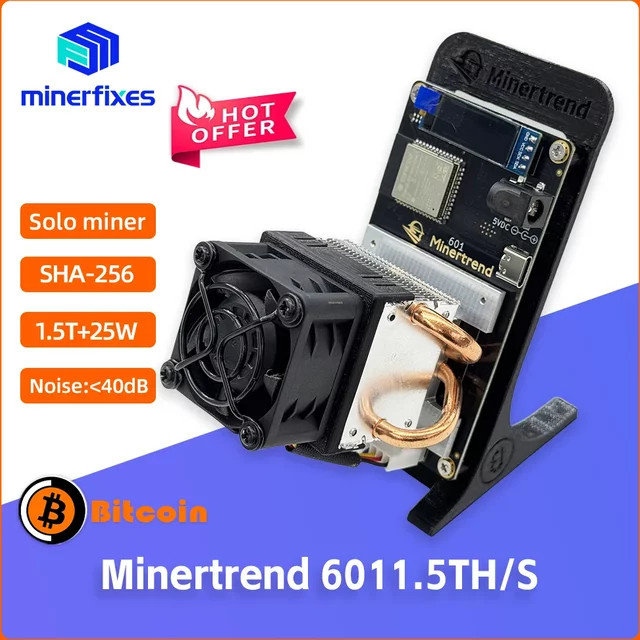 Minerfixes Bitaxe Gamma 601 Bitcoin Krypto-Miner SHA256 ASIC Solo-Mining-Maschine in Schwarz und Blau - Bild 1