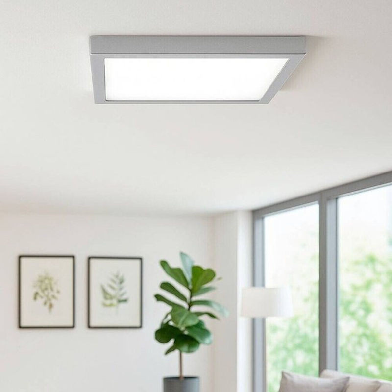 GLOBO LED-Deckenleuchte aus Metall in Chrom, modern und minimalistisch, B/H/T: 30 x 3,2 x 30 cm - Bild 1