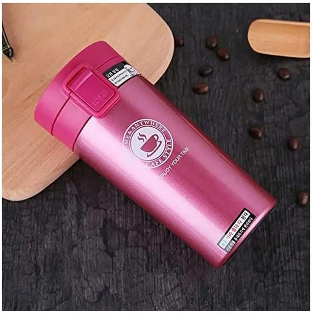 Yiran Furniture Thermoskanne aus Edelstahl in Pink, 380 ml, vakuumisoliert und doppellagig - Bild 1