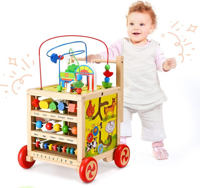 Jugacool 5-in-1 Walker Werkzeugbank aus Holz, Aktivitätszentrum, Puzzle - Bild 1