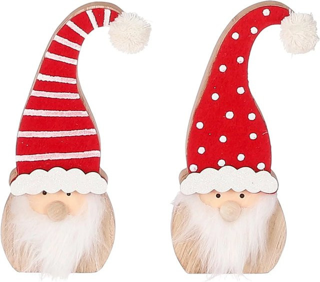 House of Seasons Weihnachtsmann Tischdeko 2er Set Rot, B/T/H: 8,5 x 3 x 20 cm - Bild 1