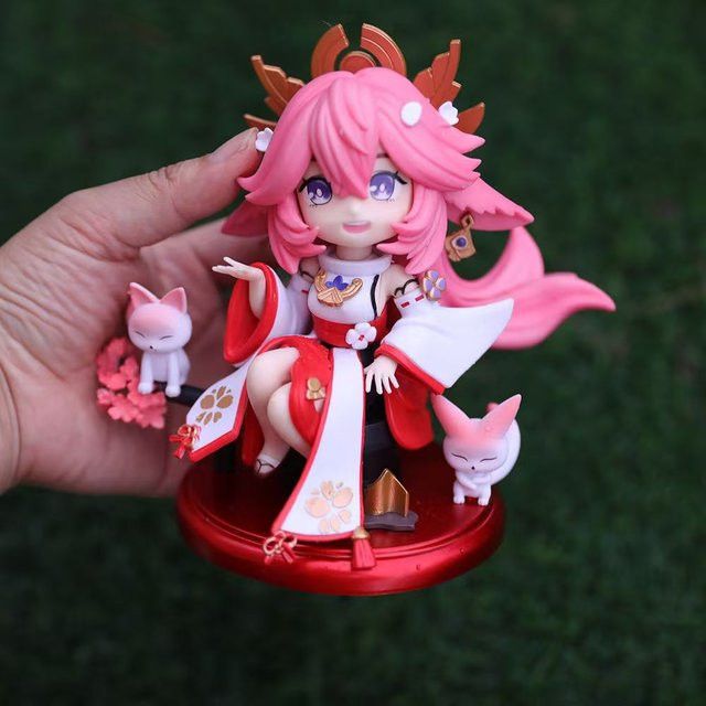 Bandai Anime Figuren Genshin Impact Ganyu Hutao Yae Miko aus PVC in Multicolor als Sammelobjekt und Dekoration - Bild 1
