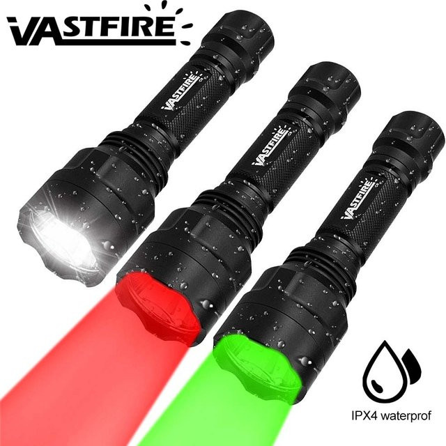 VASTFIRE Taktische LED-Jagdtaschenlampe C8 mit Fernschalter und Infrarot-Visier in Grün, Rot und Weiß - Bild 1