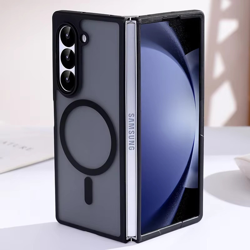 Samsung MagSafe Schutzhülle für Galaxy Z Fold 7 6 5 4, transparent und schwarz, stoßfeste PC-Abdeckung mit magnetischer Funktion für kabelloses Laden - Bild 2