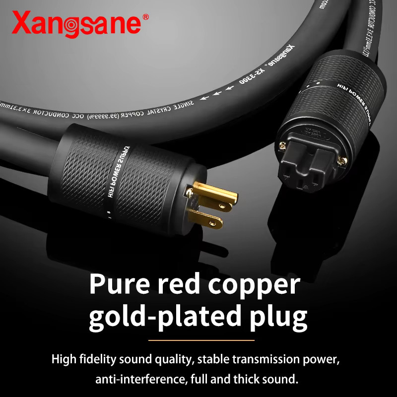 Xangsane Refrigeration 6N HiFi OCC Stromkabel für Verstärker Vorder- und Hinterstufen in Schwarz mit 3 x 3,31mm² Hochleistungsleitung - Bild 2