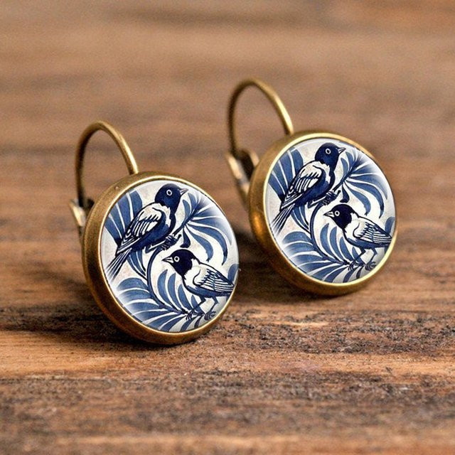 suteyi Ohrringe, Vintage, Bronze, Blau, Kristall, Damen - Bild 1