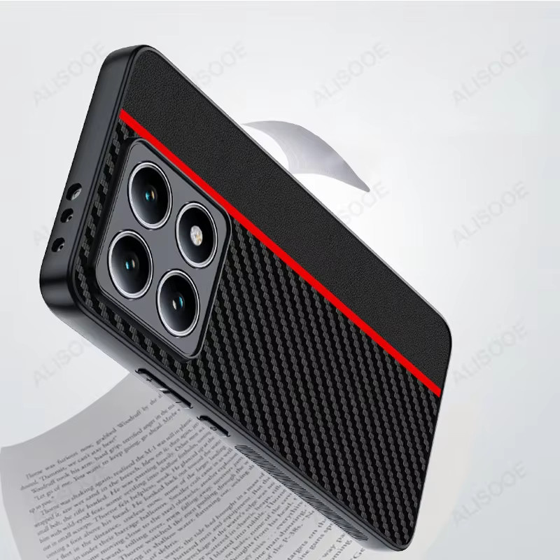 Xiaomi Handyhülle aus PU-Leder mit Faserstruktur für Xiaomi 14T Pro in Schwarz oder Grün - Bild 3