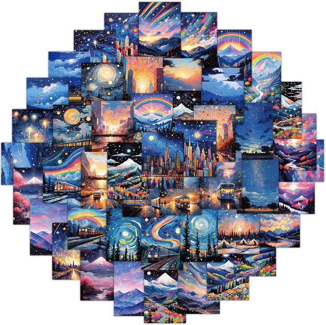 60 Stück Fantasy Stellar Dome Graffiti Aufkleber von BulingBulingStickers Store in Multicolour - Bild 1
