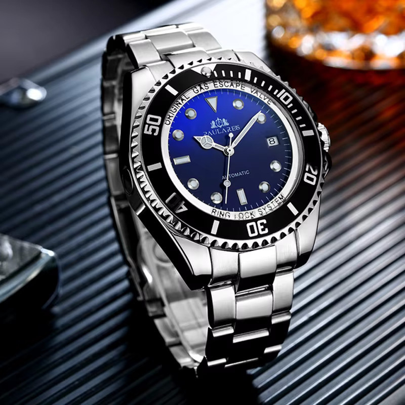 PAULAREIS P Armbanduhr, Automatik, Edelstahl, Blau, Herren - Bild 2