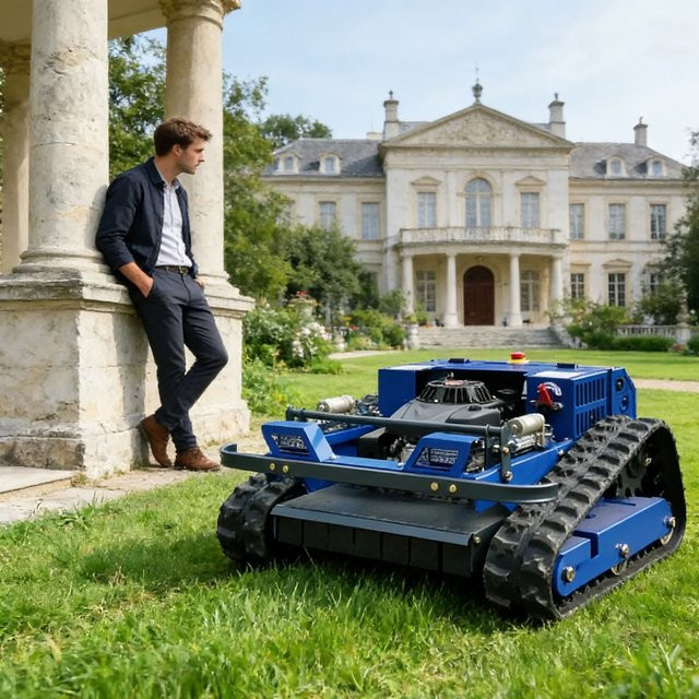 AIWEIYA Industrieller ferngesteuerter Rasenroboter in Blau für professionelle Rasenpflege - Bild 1