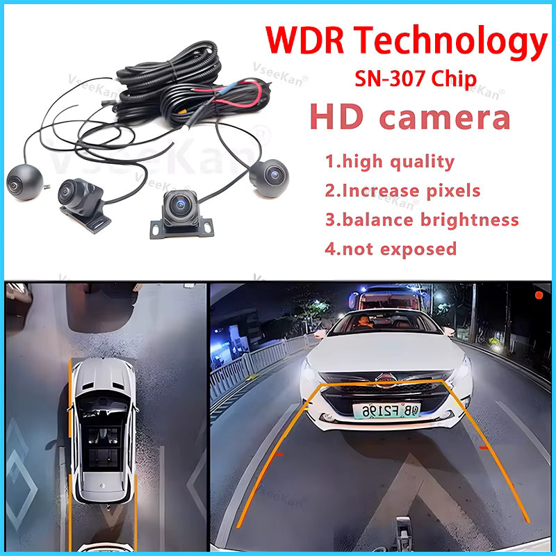 VseeKan 360° Panorama-Systemkamera für Android-Multimedia-Bildschirme mit 3D AHD 1080P WDR und 200° Weitwinkel in Schwarz - Bild 5