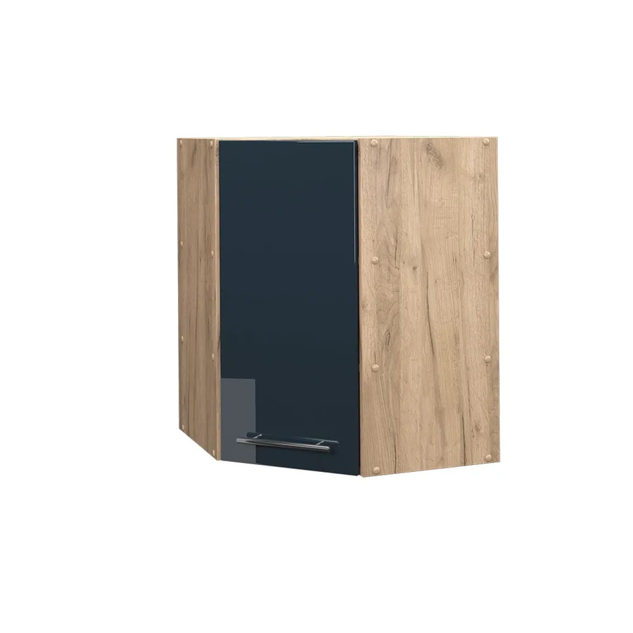 Vicco Eckhängeschrank Fame-Line Küche Eiche Dunkelblau Hochglanz mit Soft-Closing-Scharnieren Breite: 57 cm, Höhe: 72 cm, Tiefe: 20 cm - Bild 3