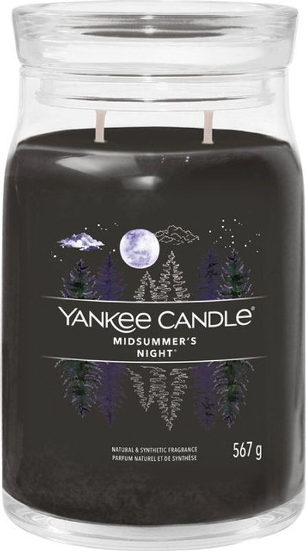Yankee Candle Duftkerze Midsummer's Night, schwarze Stumpenkerze aus Sojawachs, 567 g - Bild 1