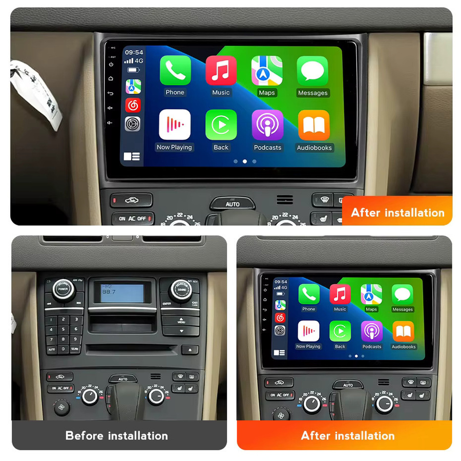 MEKEDE Wireless Carplay Autoradio für Volvo XC90 2004-2014 mit IPS Bildschirm, GPS und Bluetooth in Schwarz - Bild 2