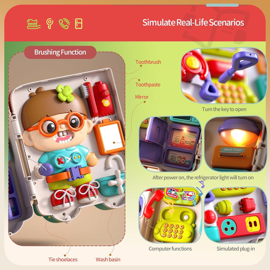 Yiran toy Beschäftigungstafel Montessori Lernspielzeug mit Musik, bunt / mehrfarbig, 3-6 Jahre - Bild 3
