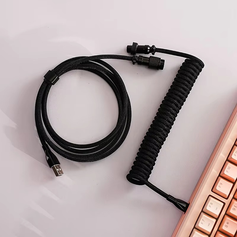 Mechanische Gaming-Tastatur mit Magnetschaltern und GX16 Aviator-Spiralstromkabel USB A auf Typ C in Multicolour - Bild 2