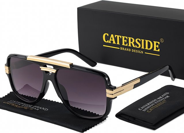 CATERSIDE Sonnenbrille, quadratisch, Vollrand, schwarz, Unisex - Bild 1