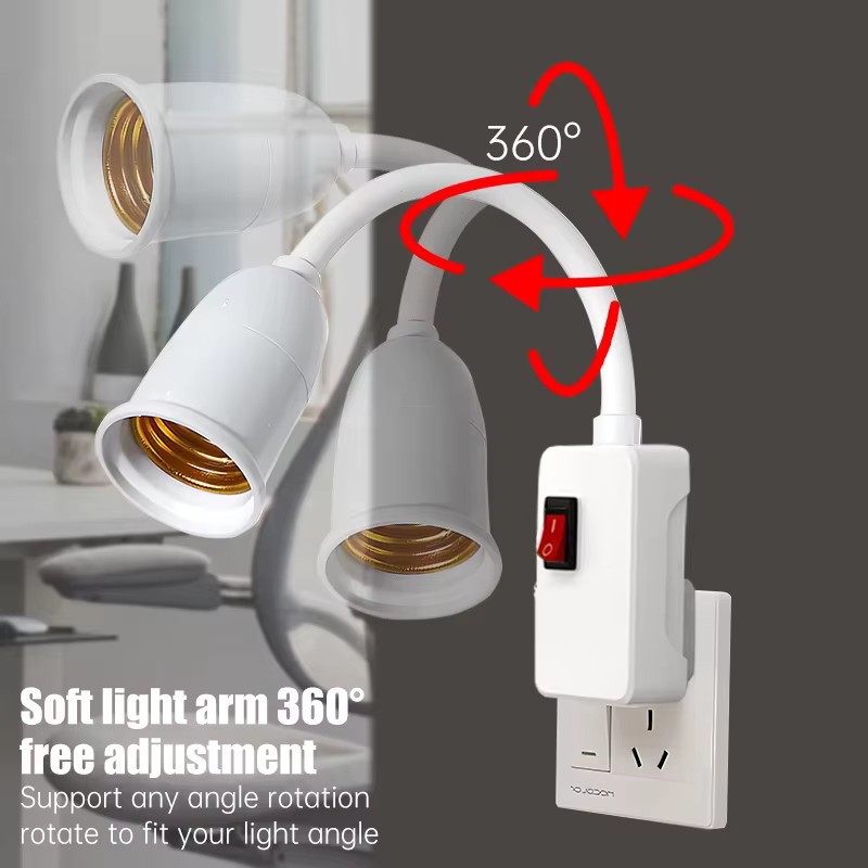Szaoju E27 Lampenfassung mit Schalter und EU-Stecker, weiß, Tischlampe Basis für LED-Leuchtmittel - Bild 3