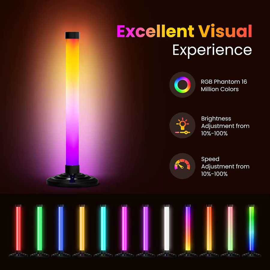 XUNATA Intelligente LED-Eck-Stehlampe in Schwarz, RGB Multicolour, mit Bluetooth, App-Steuerung, Musiksynchronisierung und Timer für Wohnzimmer und Schlafzimmer - Bild 3